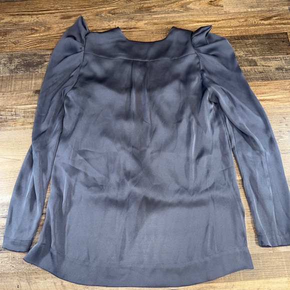 BCBGMAXAZRIA $178 Faux Wrap Chiffon Blouse Long Sleeve Size Small - Picture 5 of 8